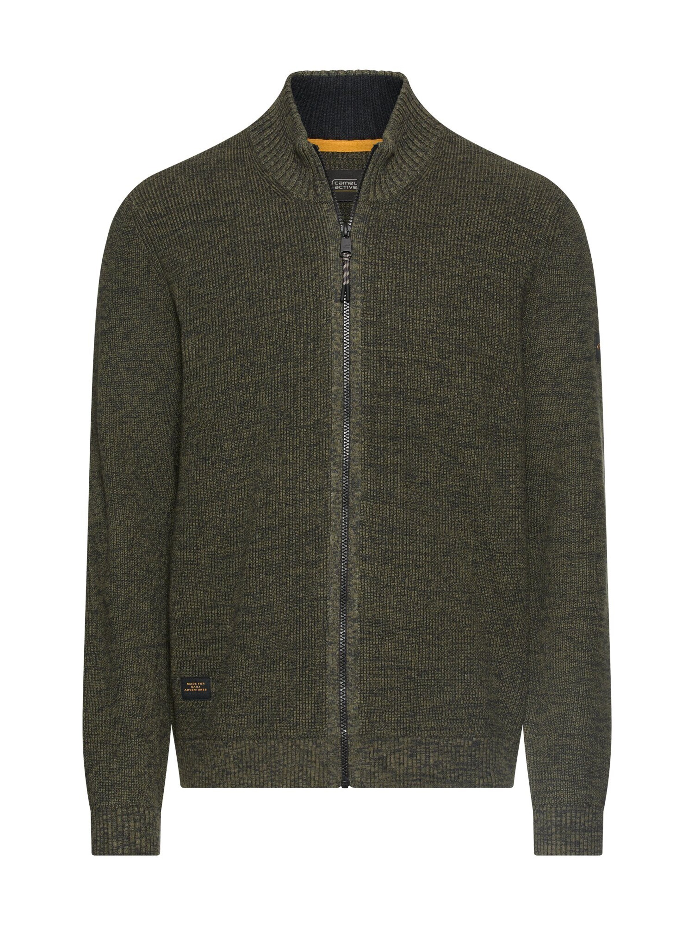 CAMEL ACTIVE Kernige Strickjacke in Grün: Vorderseite