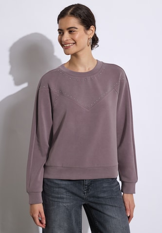 Street One Studio Silk-Look Shirt mit  Nieten in Pink: Vorderseite