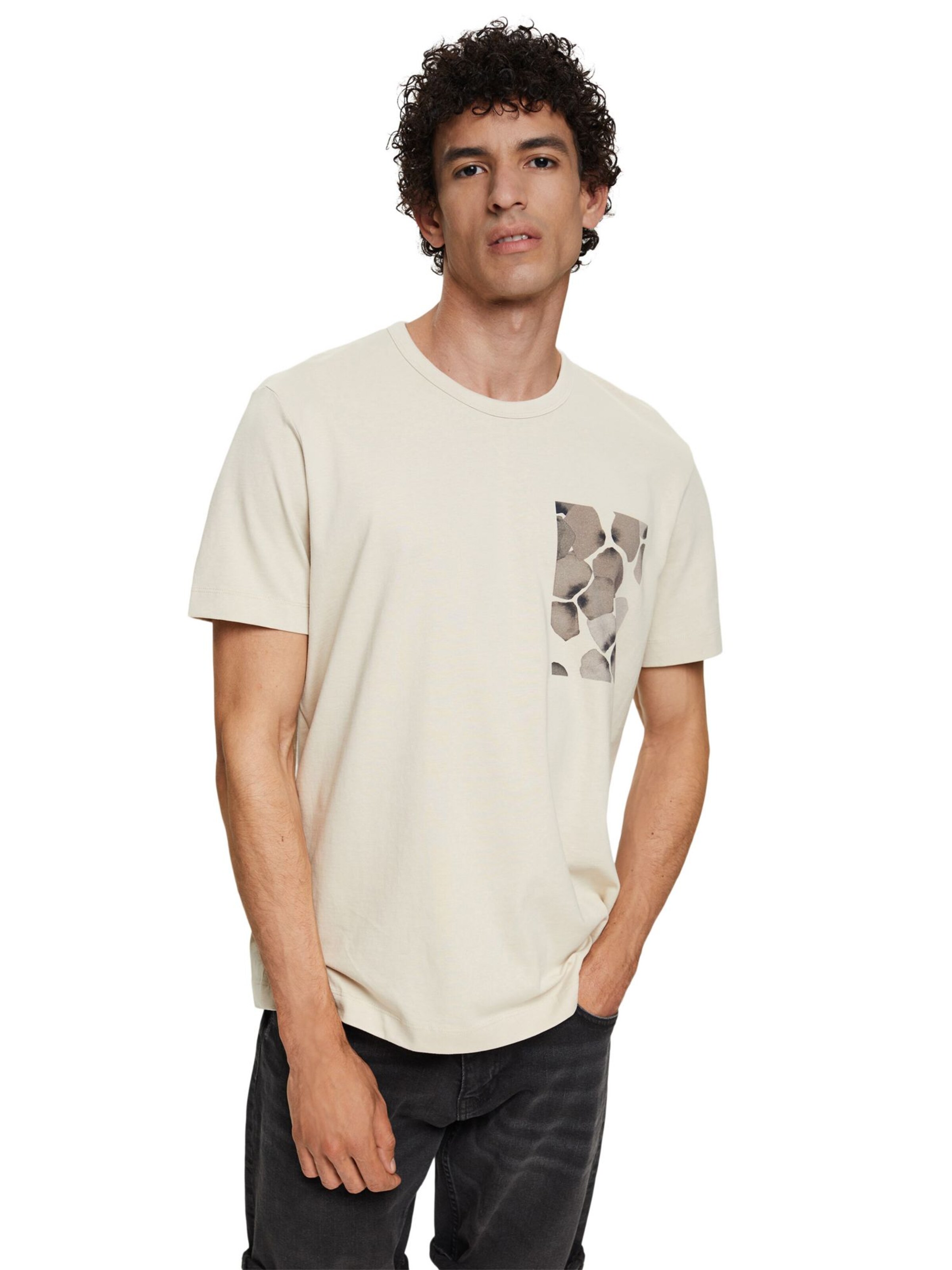 Männer Shirts Esprit Collection Shirt in Hellbeige, Dunkelbeige - AC25947
