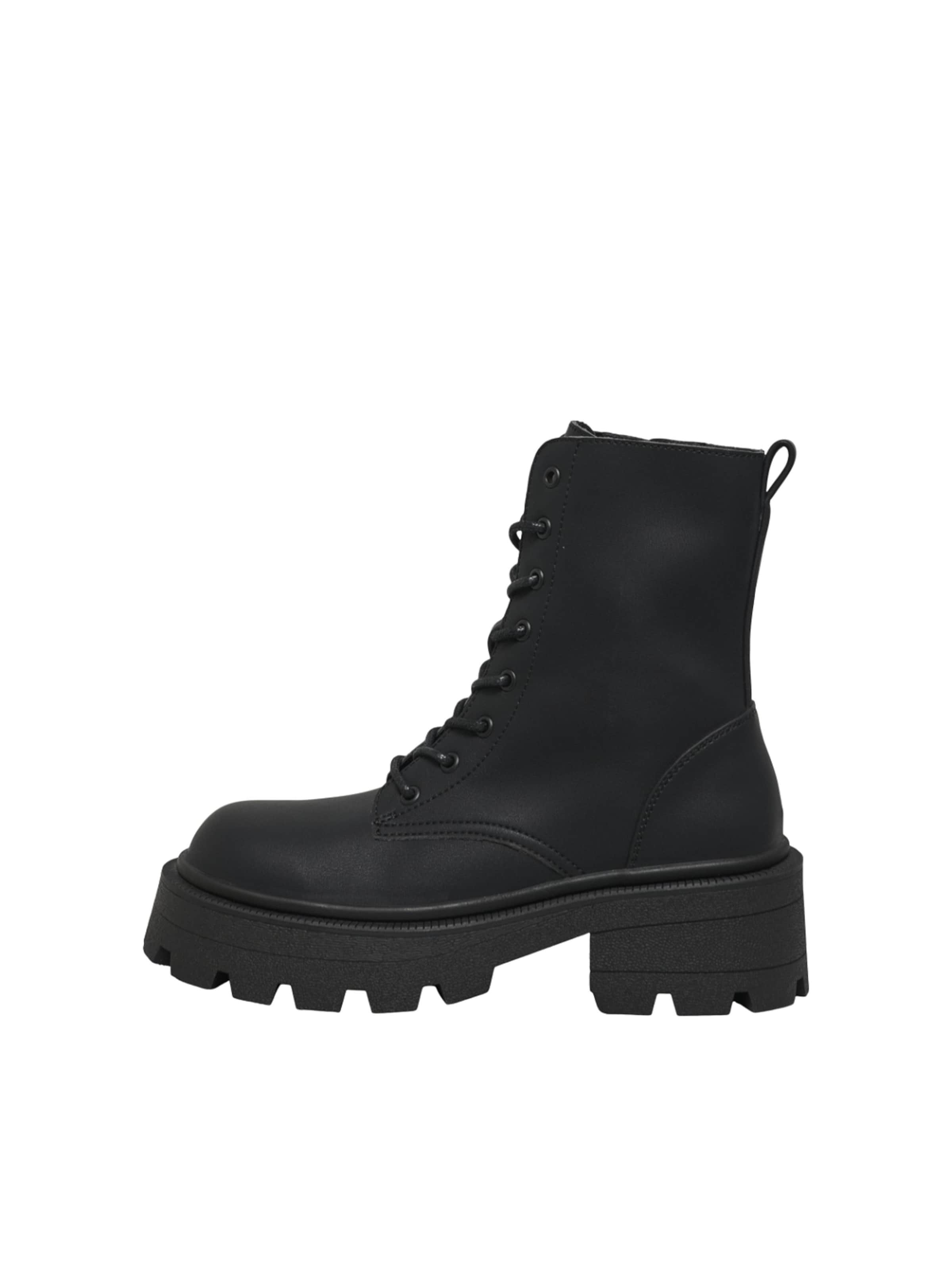 ONLY Lace-up bootie 'ONLBanyu' in Black: front