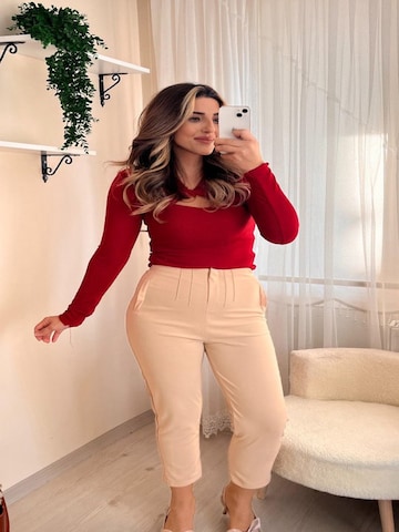 JANE's Regular Broek in Beige: voorkant