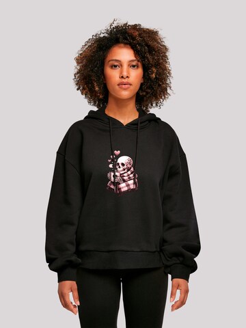 F4NT4STIC Sweatshirt 'Cozy Winter Skelett' in Schwarz: Vorderseite