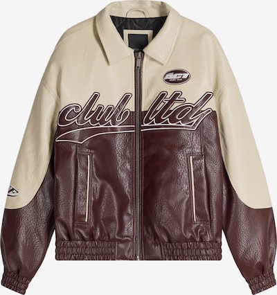 Bershka Prijelazna jakna u boja pijeska / burgund, Pregled proizvoda