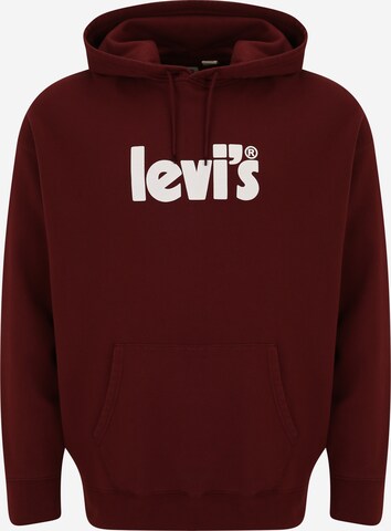 Levi's® Big & Tall Mikina 'Relaxed Graphic Hoodie' – červená: přední strana