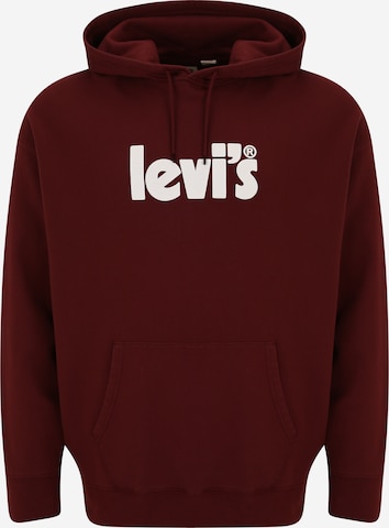 Levi's® Big & Tall Mikina 'Relaxed Graphic Hoodie' - Červená: predná strana