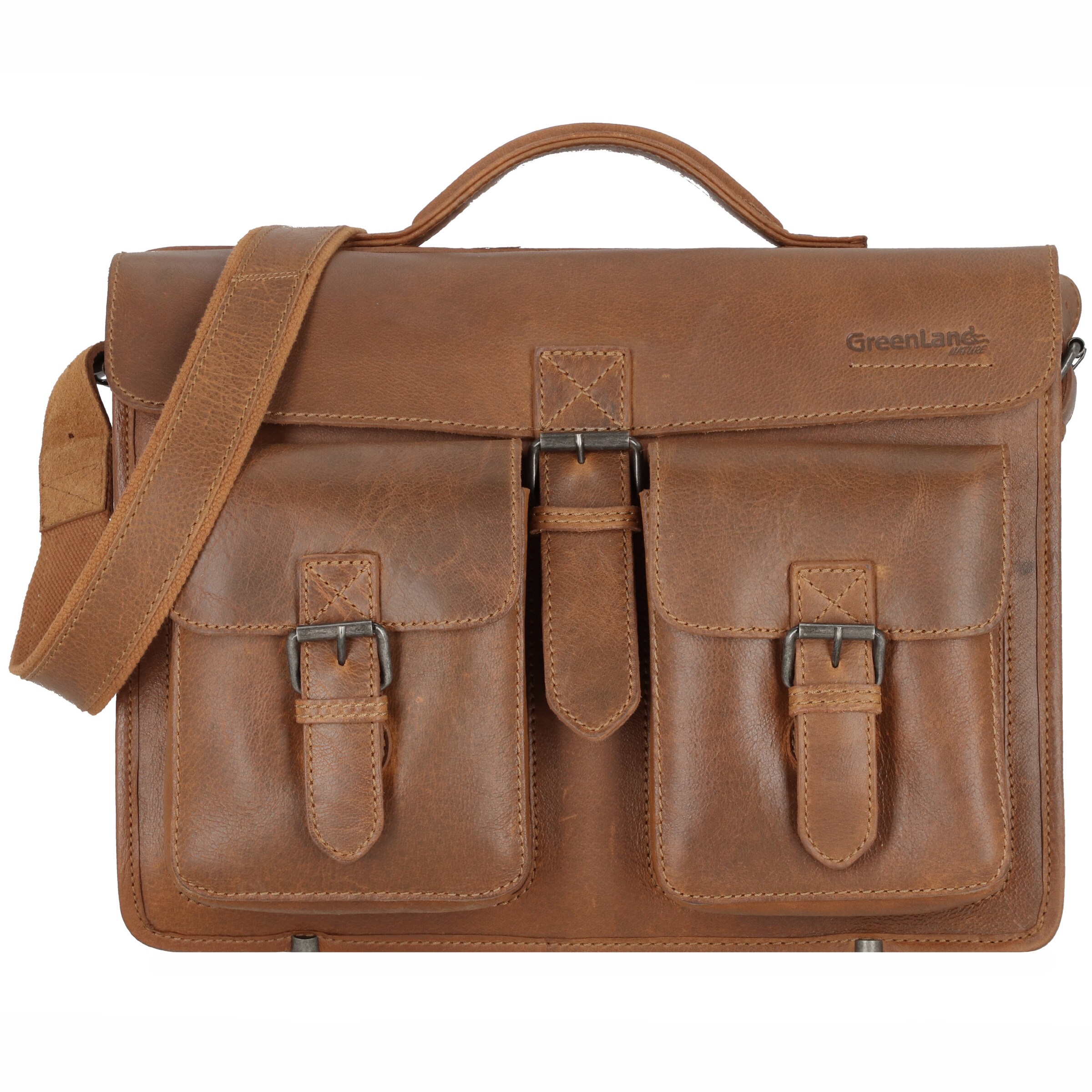 Borsa portadocumenti di Greenland Nature in marrone: frontale