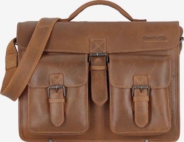 Greenland Nature Document Bag in Brown: front