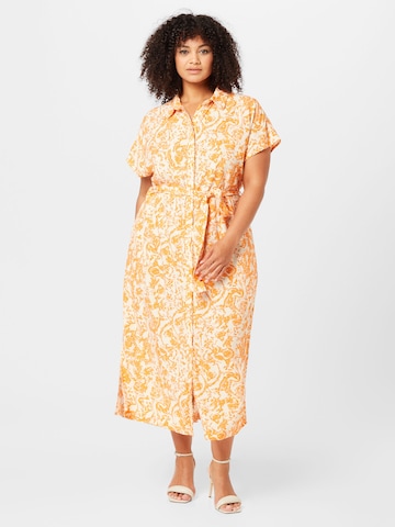 Robe-chemise 'IBRA ' Object Curve en orange : devant