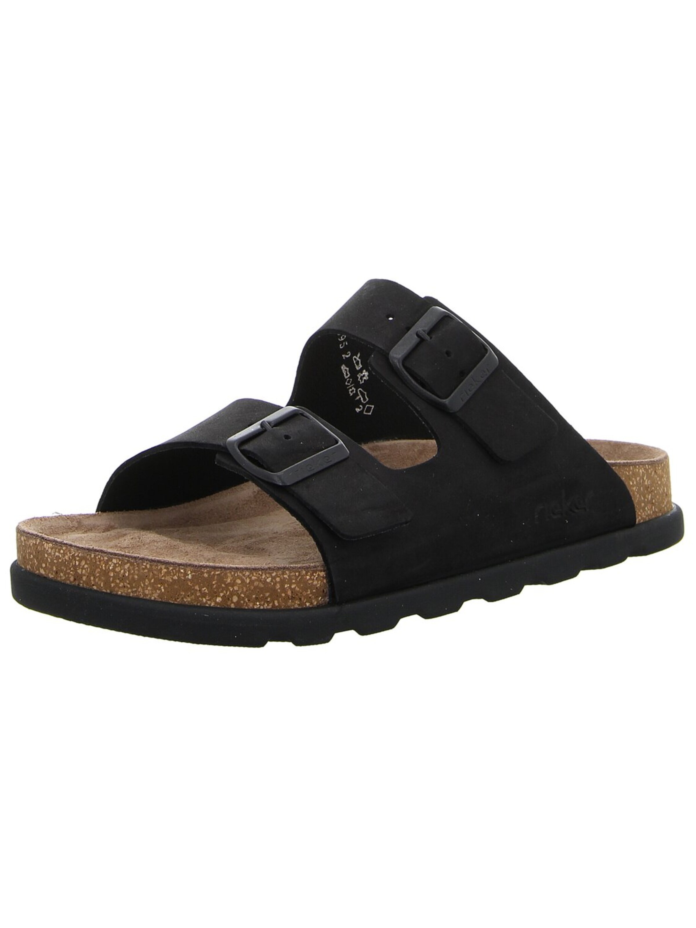 Rieker - Zapatos abiertos 'Pantolette Herren 21190-00 Echtleder in schwarz' en negro: frente