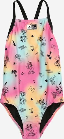 ADIDAS SPORTSWEAR Спортивная пляжная одежда 'Adidas x Disney Minnie on Roller Skates' в Ярко-розовый: спереди