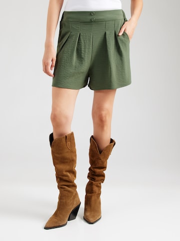 ABOUT YOU Loose fit Pleat-Front Pants 'Jane' in Green: front