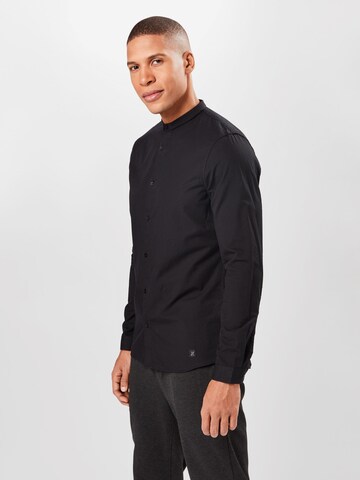 NOWADAYS Slim fit Button Up Shirt in Black: front