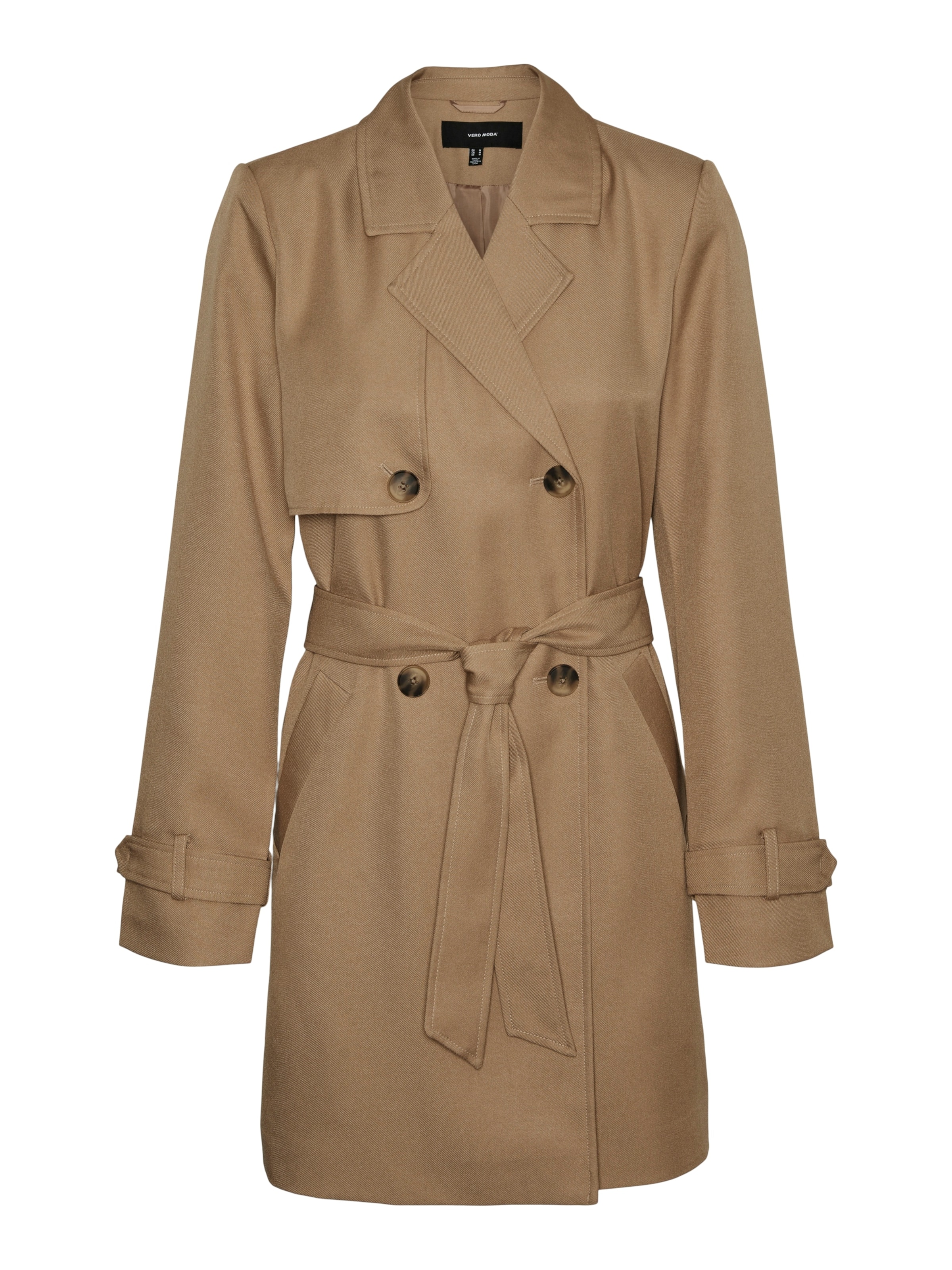 VERO MODA Between-Seasons Coat 'Celeste' in Brown: front