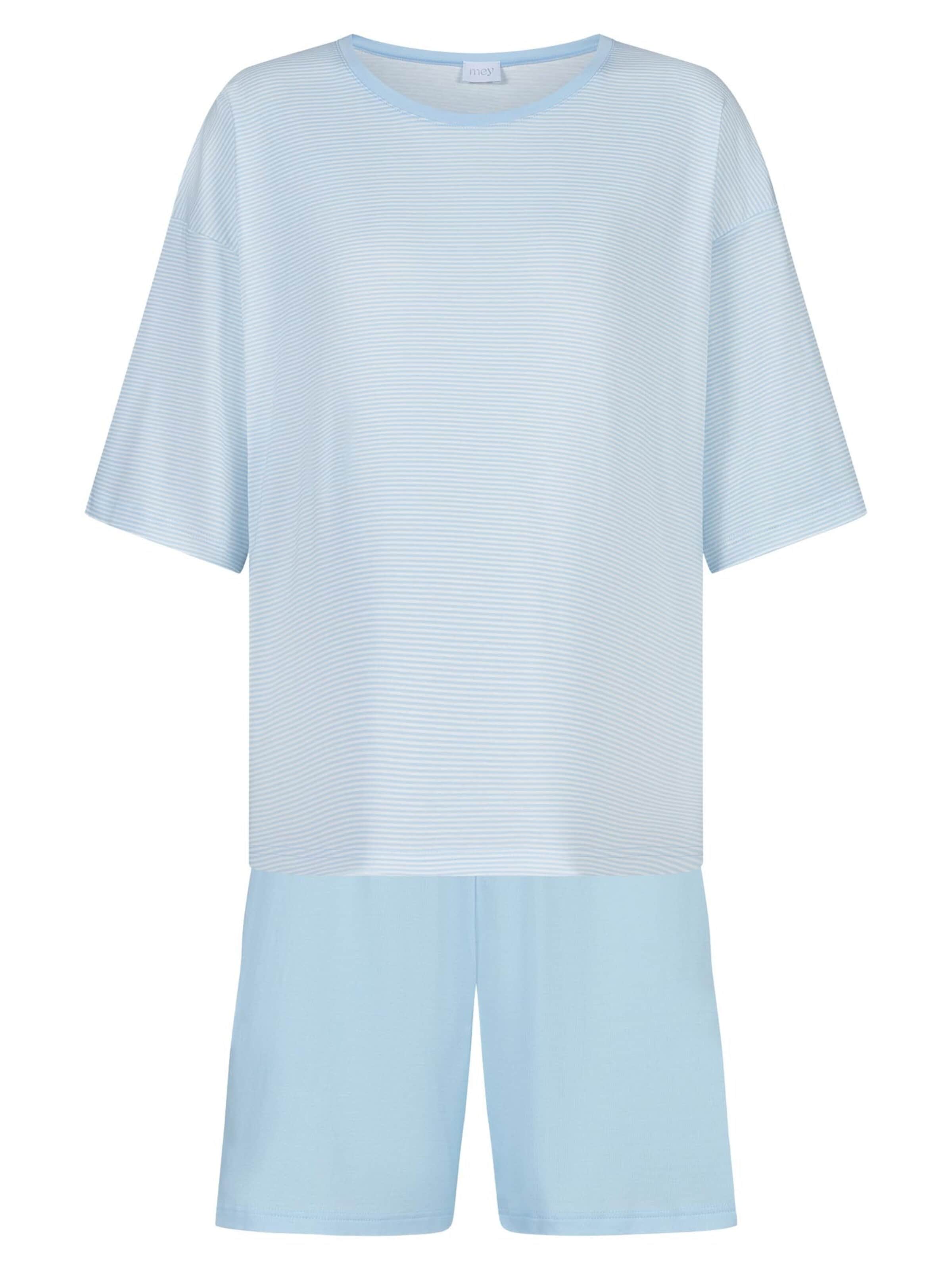 Mey Pyjama 'Simple Stripes'‌‌ in Blau: Vorderseite