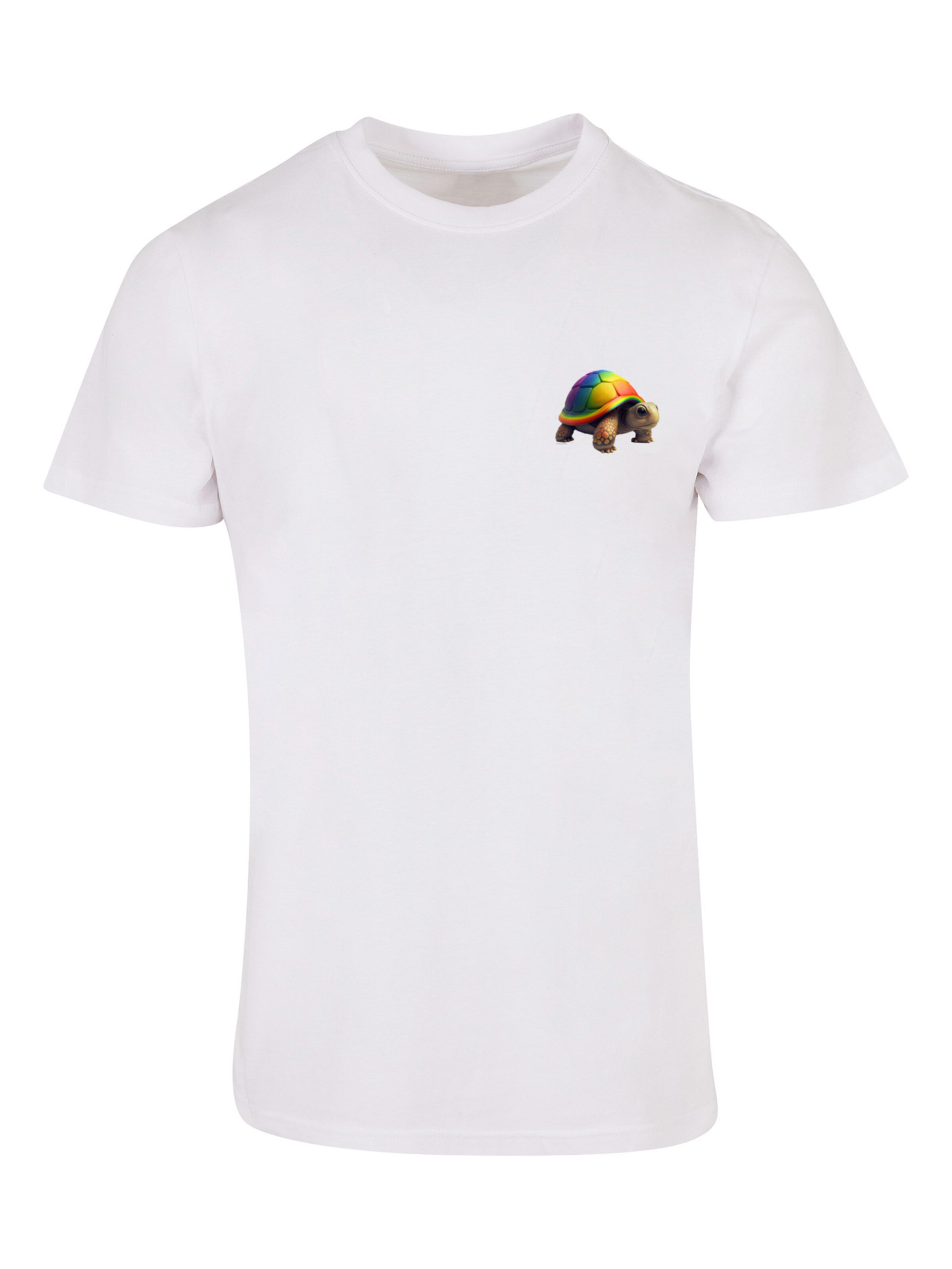 F4NT4STIC T-Shirt 'Rainbow Turtle' in Weiß: Vorderseite