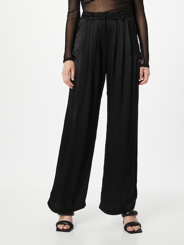 Bardot Wide leg Pleat-Front Pants 'LENA' in Black: front