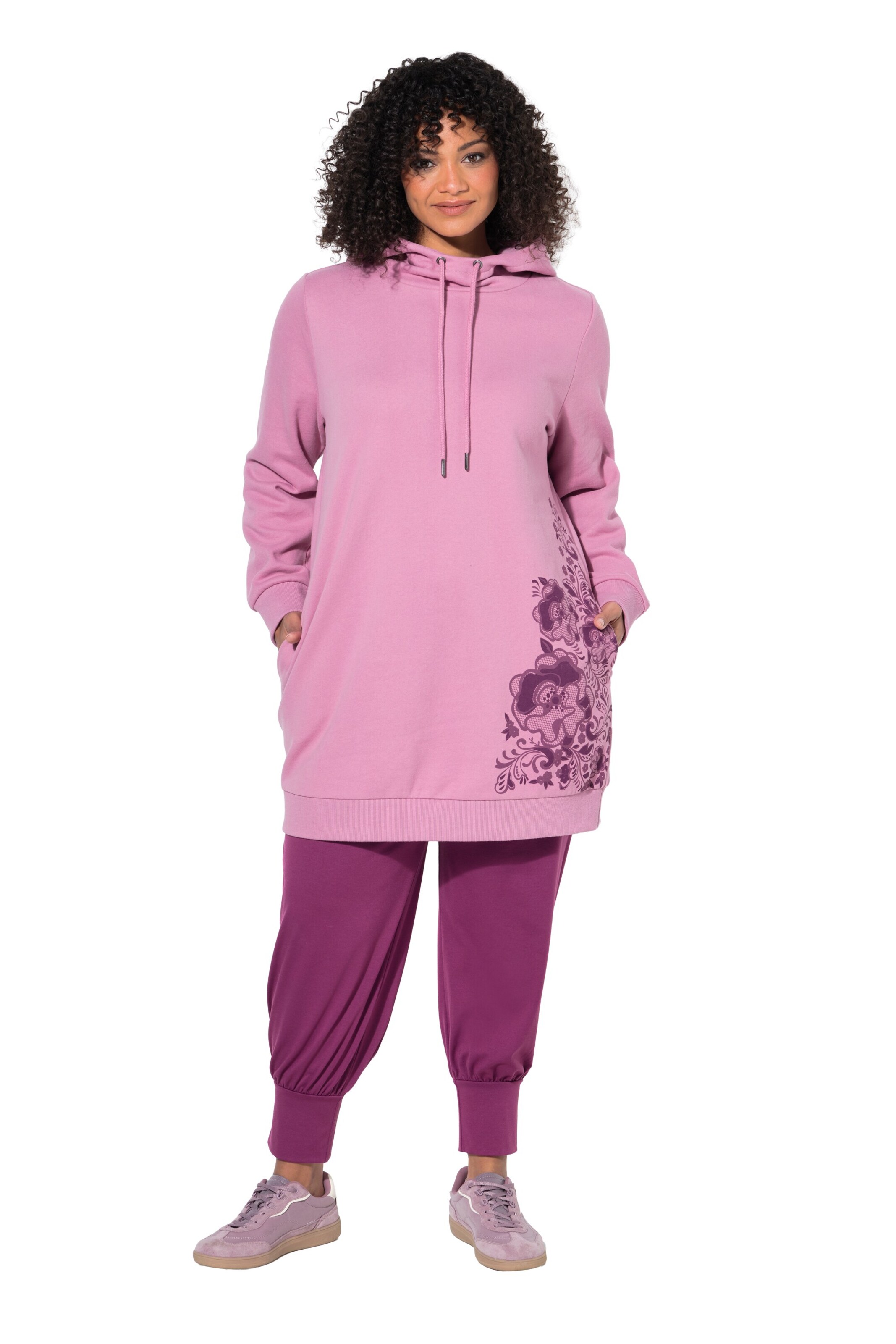 Ulla Popken Sweatshirt in Roze: voorkant