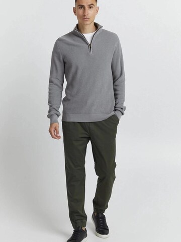 BLEND Gebreid vest 'Blend Half Zip Heren Trui – Schipperstrui met Rits – Coltrui Heren – Gebreide Sweater' in Grijs