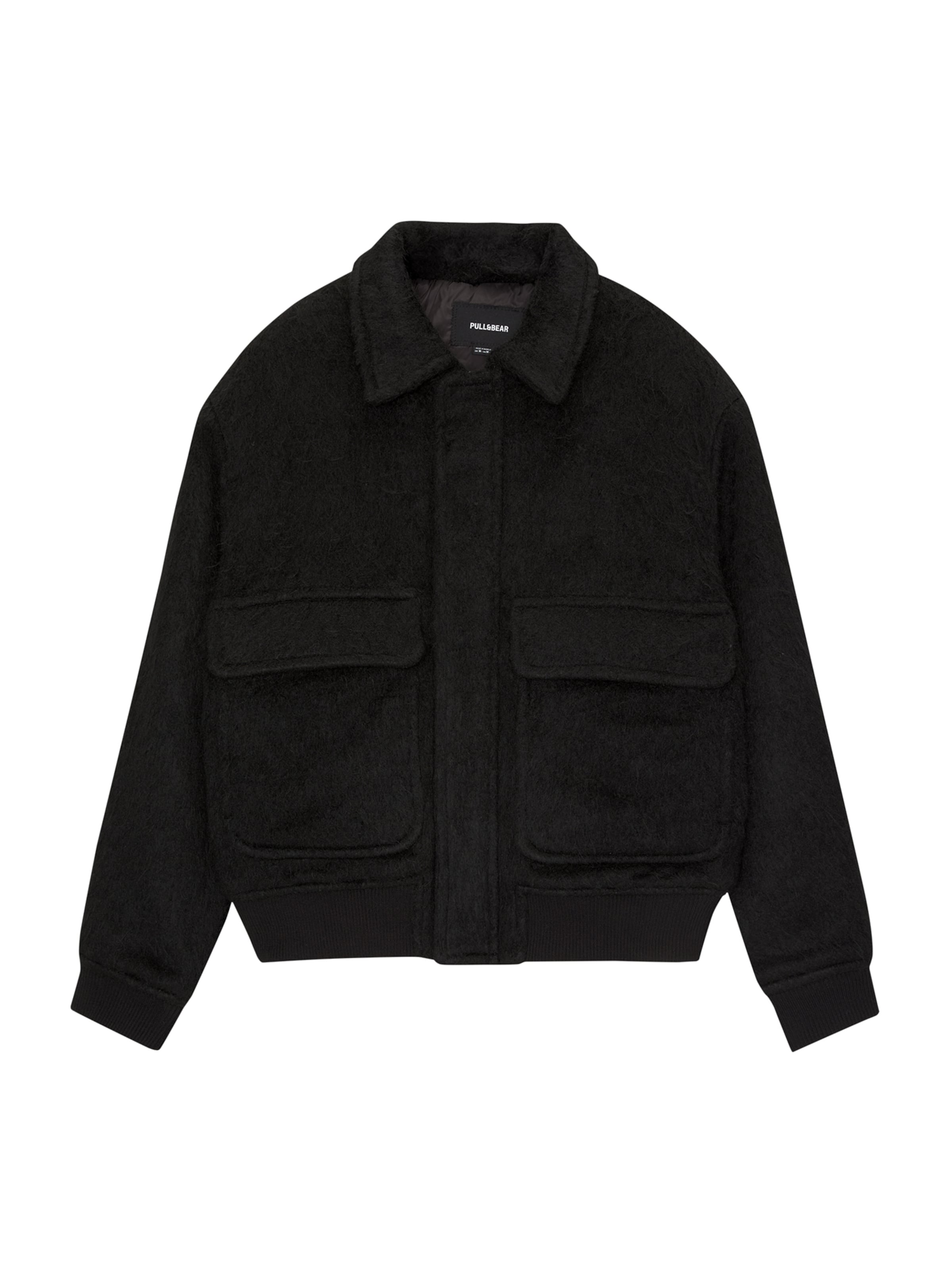 Giacca di mezza stagione di Pull&Bear in nero: frontale