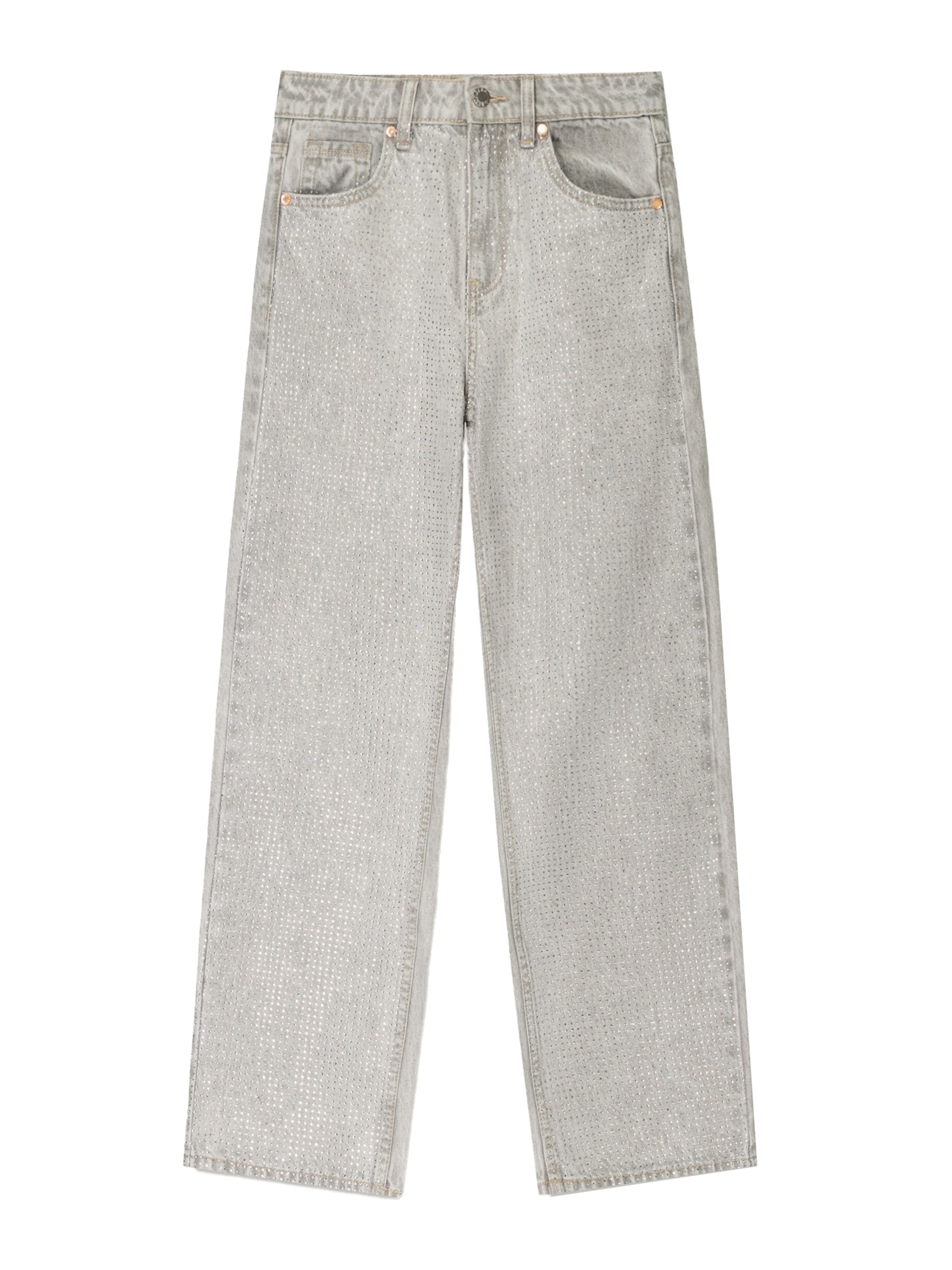 Bershka Regular Дънки в сиво: отпред