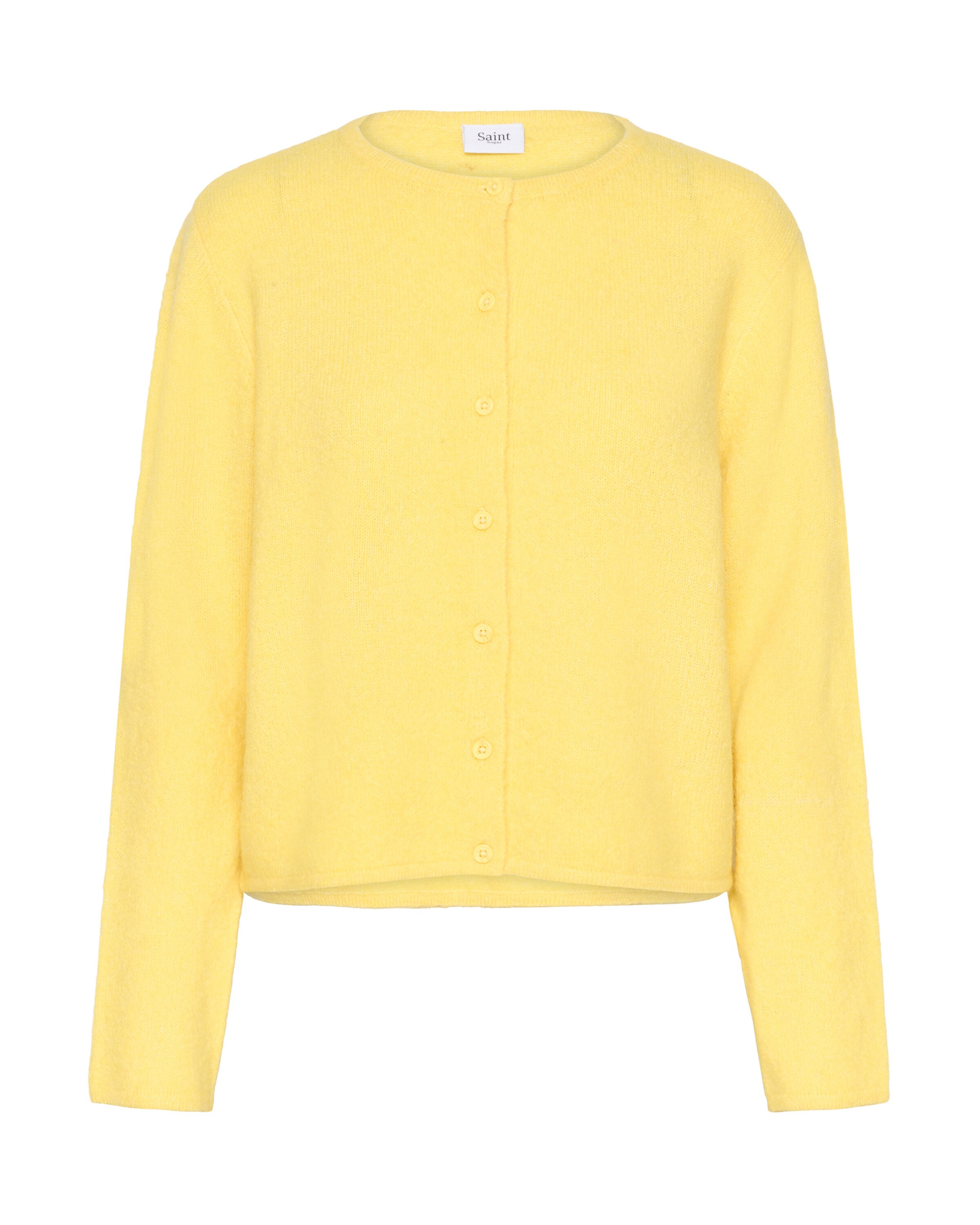 SAINT TROPEZ Gebreid vest 'Larna' in Geel: voorkant