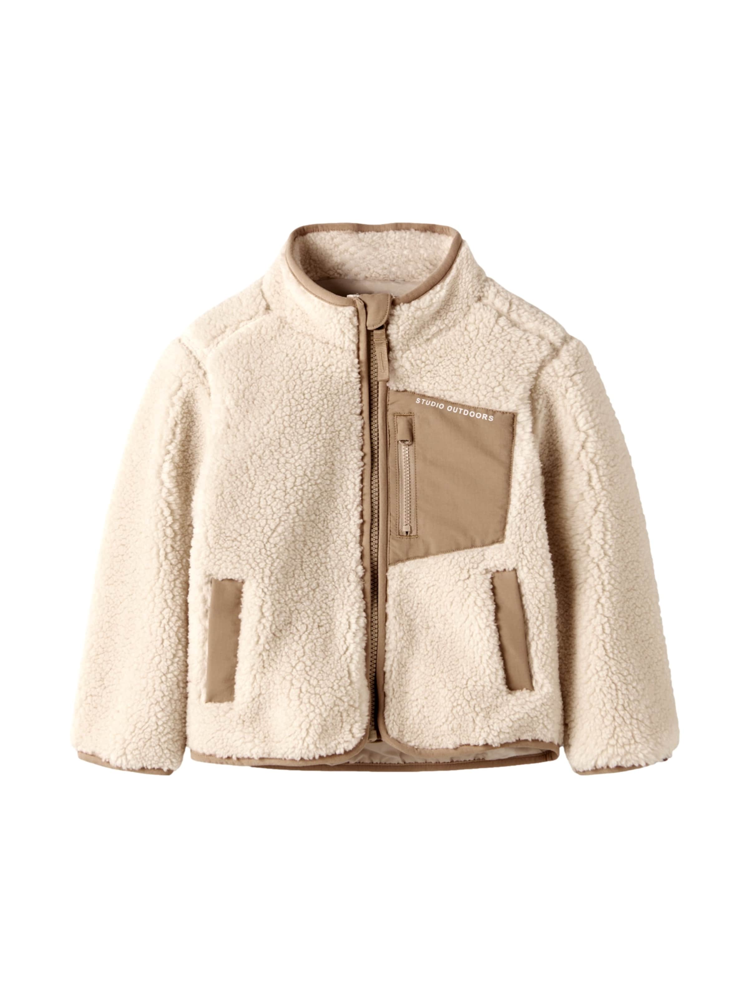 NAME IT Fleece jas 'Mattia' in Beige: voorkant