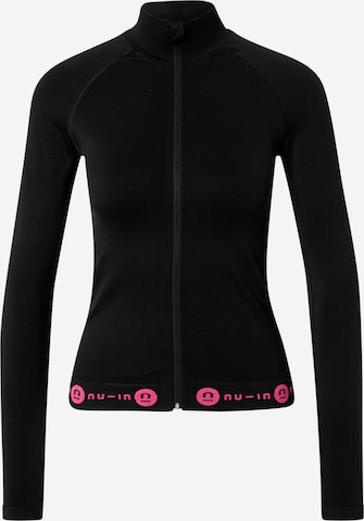 NU-IN ACTIVE Спортна жилетка с качулка в черно: отпред