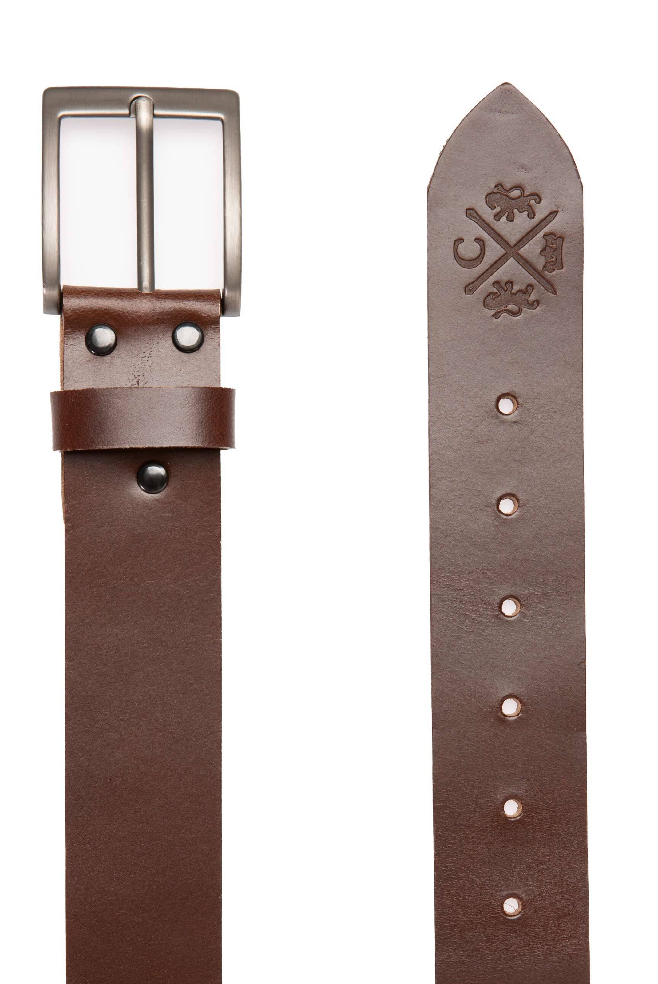 CAMP DAVID Ledergürtel mit matter Dornschließe in Braun