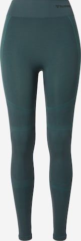 Hummel Skinny Sportbroek 'MT Power' in Groen: voorkant