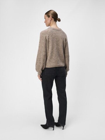 OBJECT Sweater 'OBJFLORA' in Brown