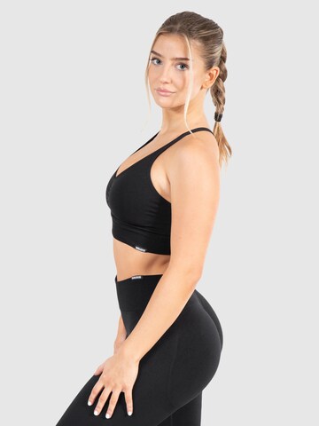 Smilodox Bustier Sport bh 'Hailey Scrunch' in Zwart