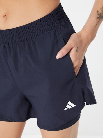 ADIDAS PERFORMANCE Regular Workout Pants 'Aeroready Minimal Two-In-One' in Blue