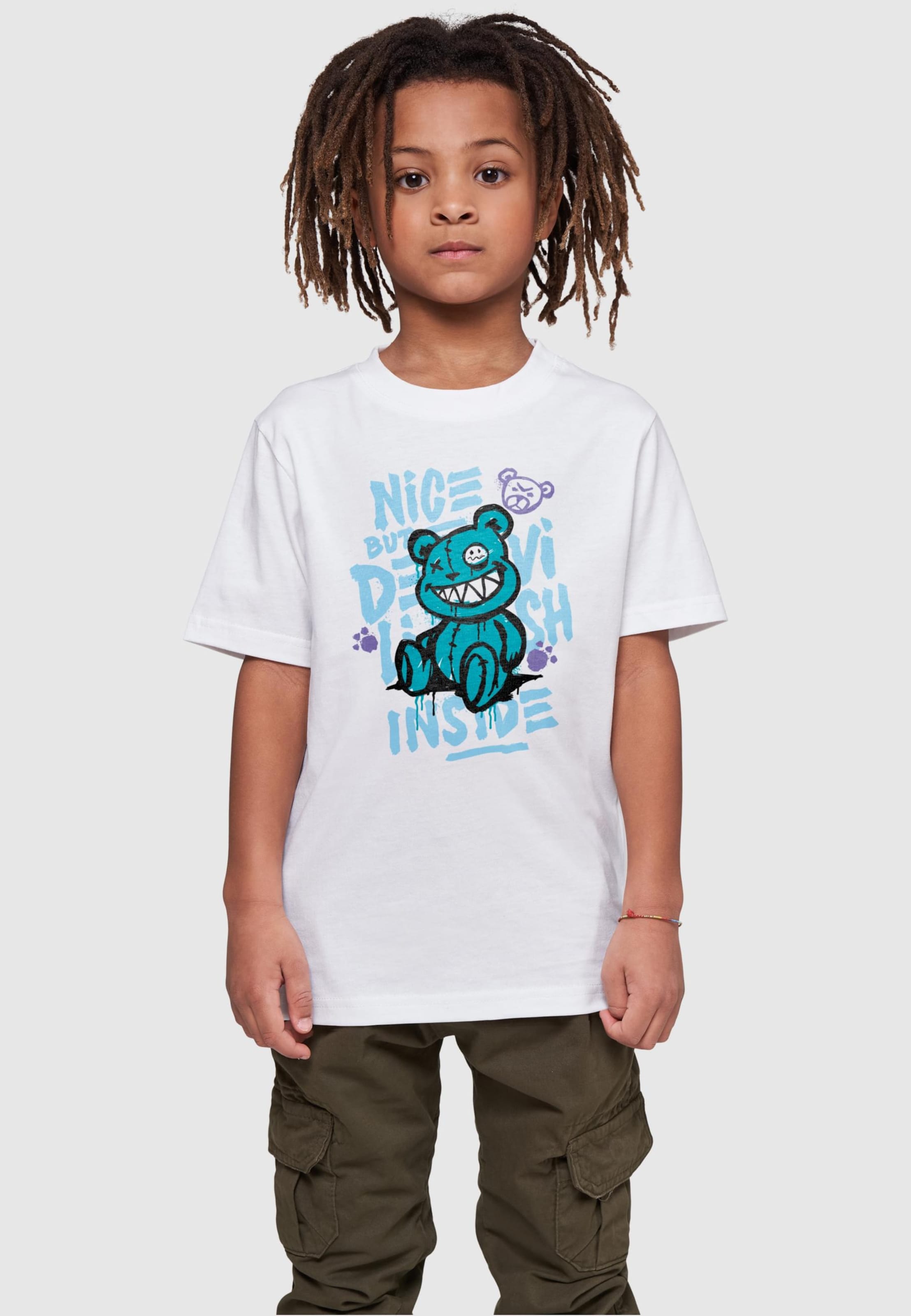 Mister Tee Tričko 'Nice But Devilish' - Biela: predná strana