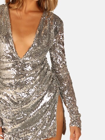 OW Collection Kleid in Silber