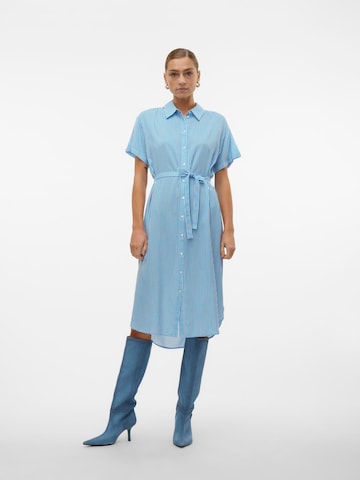 Robe-chemise 'BUMPY' VERO MODA en bleu