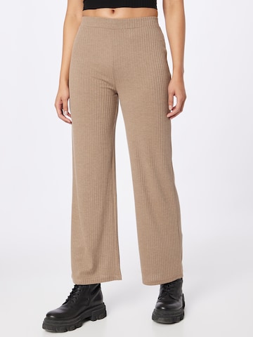 PIECES Wide leg Pants in Brown: front