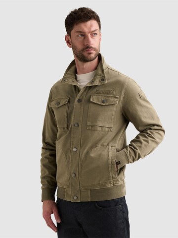 PME Legend Overgangsjakke 'Cargo sweat jacket with zipper closure' i grøn: forside