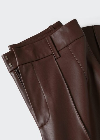MANGO Loose fit Pleated Pants 'Maki' in Brown