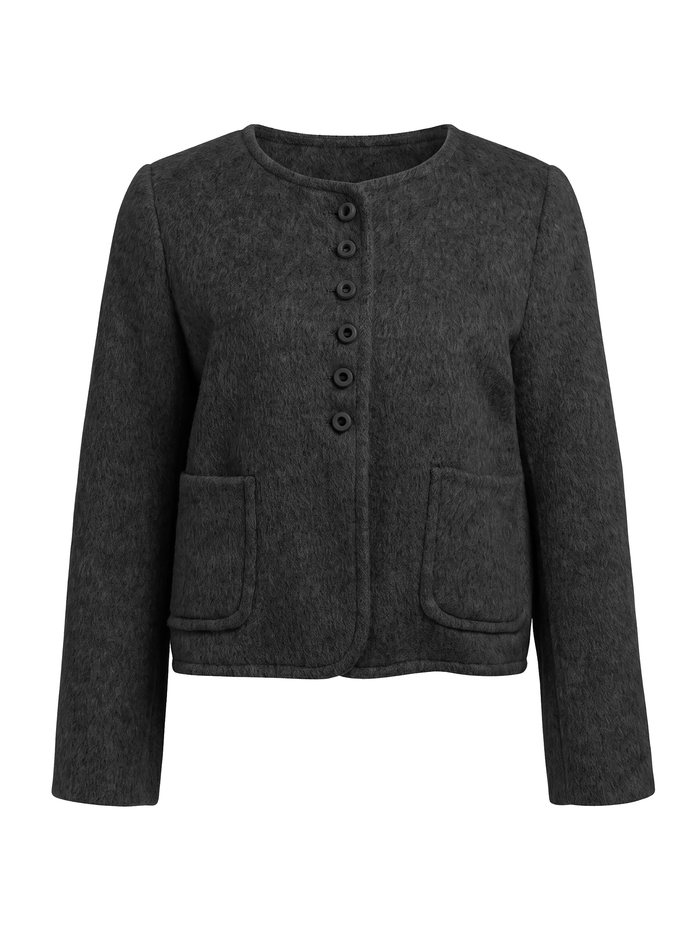 TorWeit Strickjacke 'Wool-Blend Coat Short'‌‌‌‌‌‌‌‌‌ in Schwarz: Vorderseite