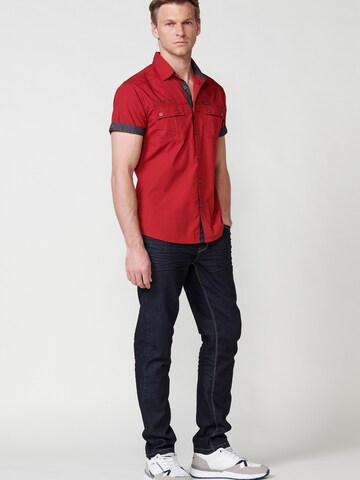 KOROSHI Regular fit Button Up Shirt in Red