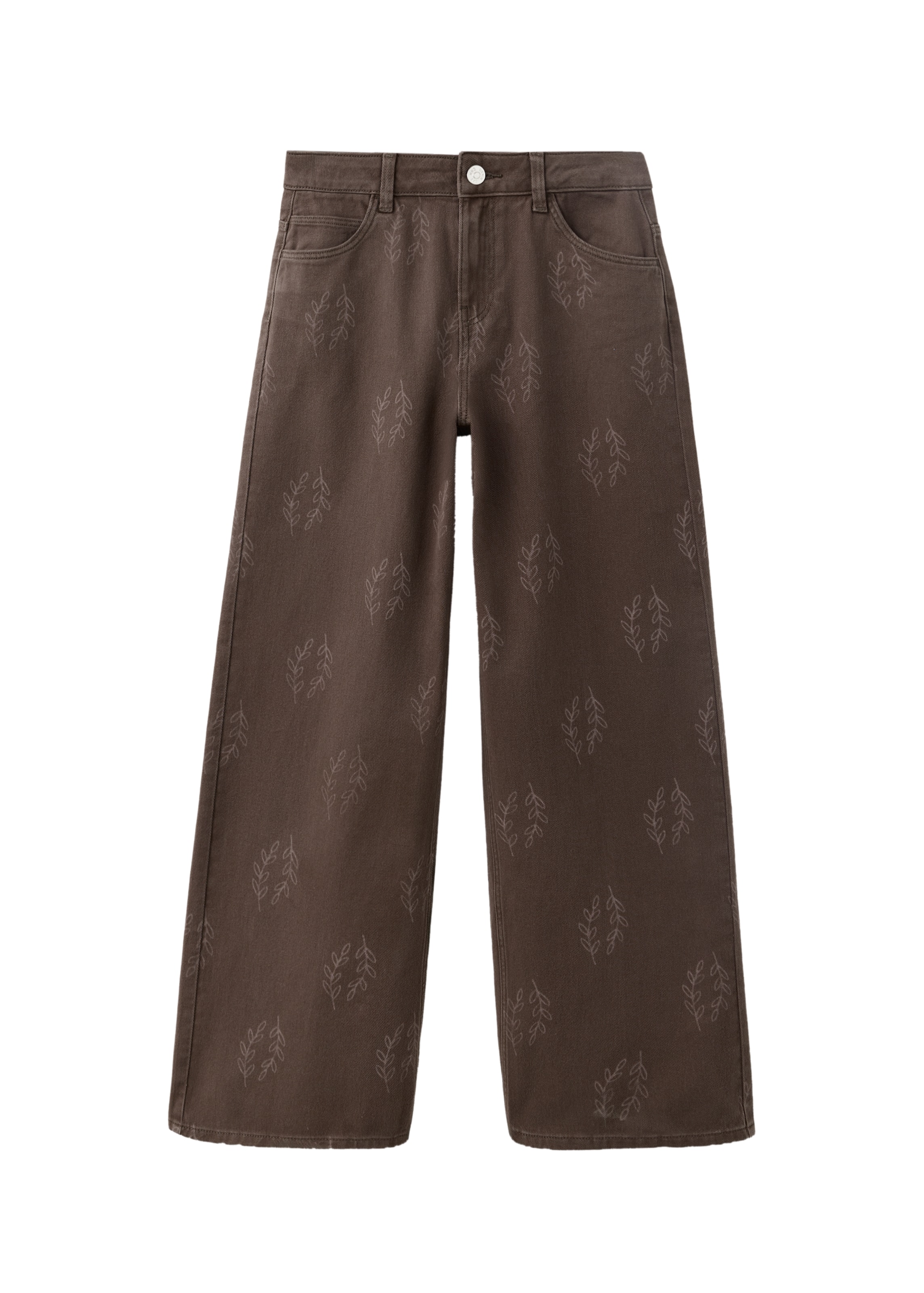 MANGO KIDS Wide Leg Housut 'BROTE' värissä ruskea: etupuoli