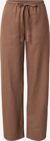 Loosefit Pantalon 'Mia' WEEKDAY en marron : devant