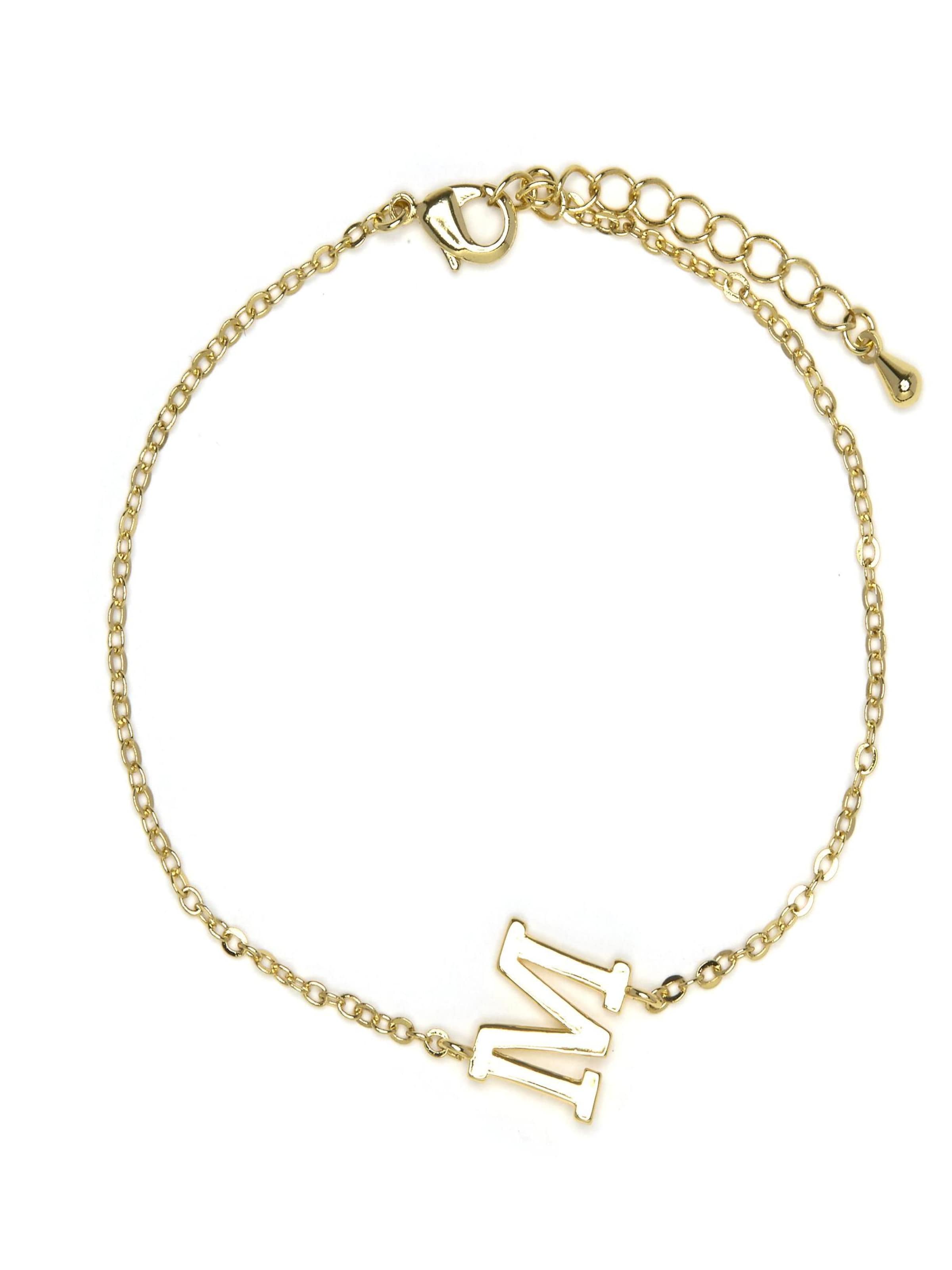 Luxenter Bracelet 'Alphabet M' in Gold: front