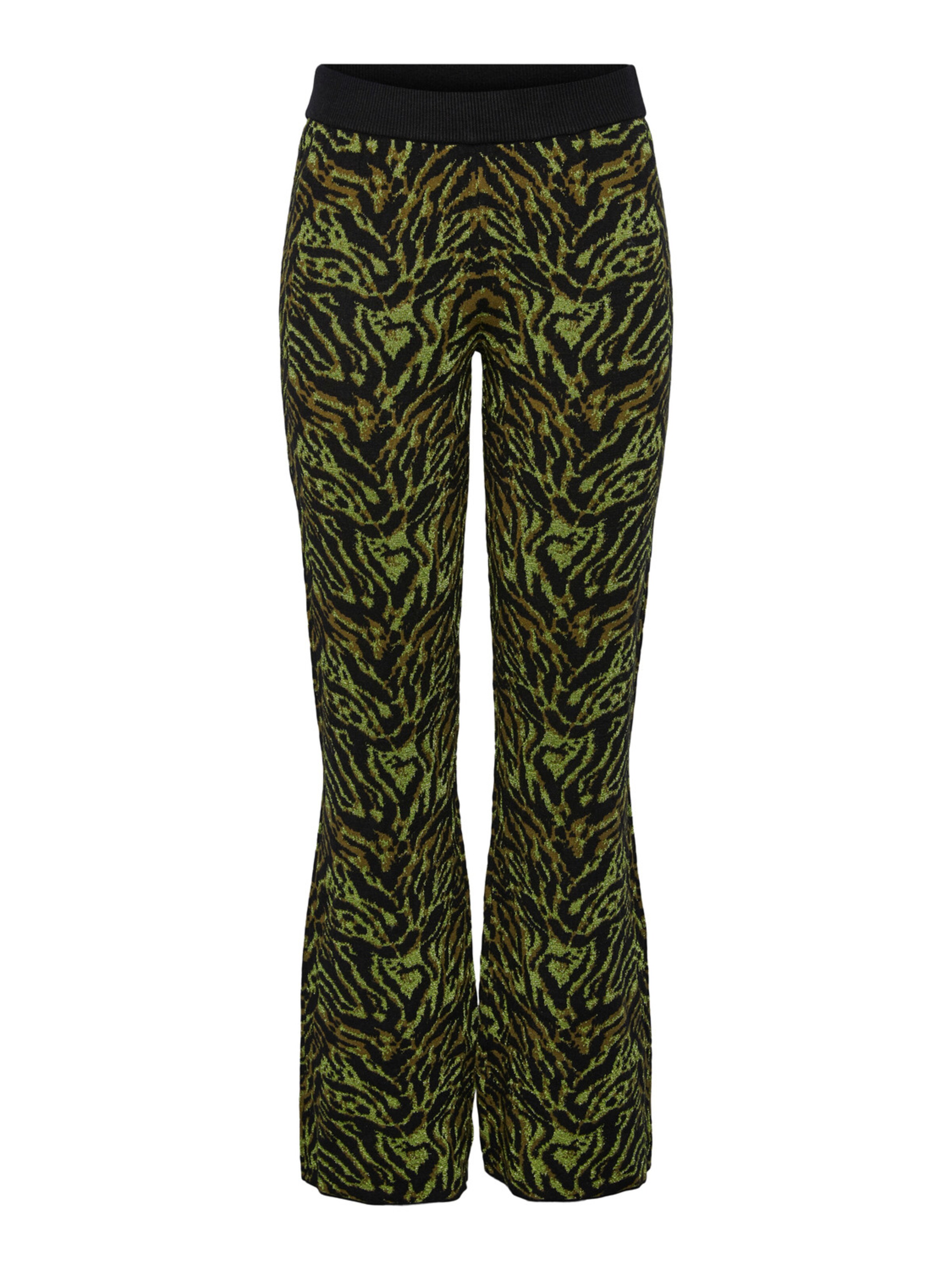 YAS Zvonový Kalhoty 'Lizard' – černá: přední strana