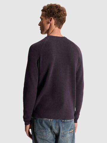 CAST IRON Neulepaita 'Pullover with two-tone rib texture and raglan sleeves' värissä lila