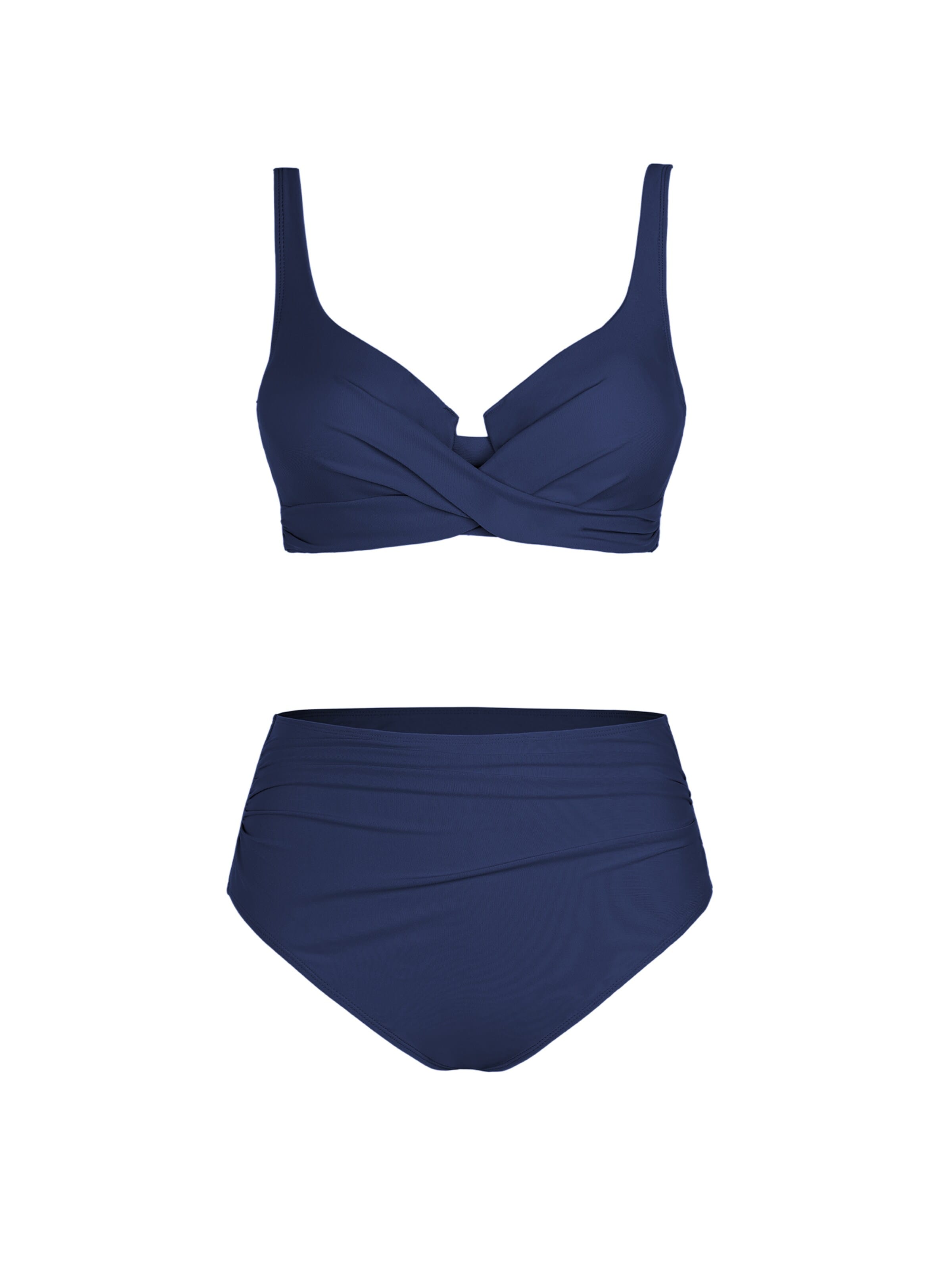 Cupshe Bralette Bikini 'Wrapped Front' in Blue: front