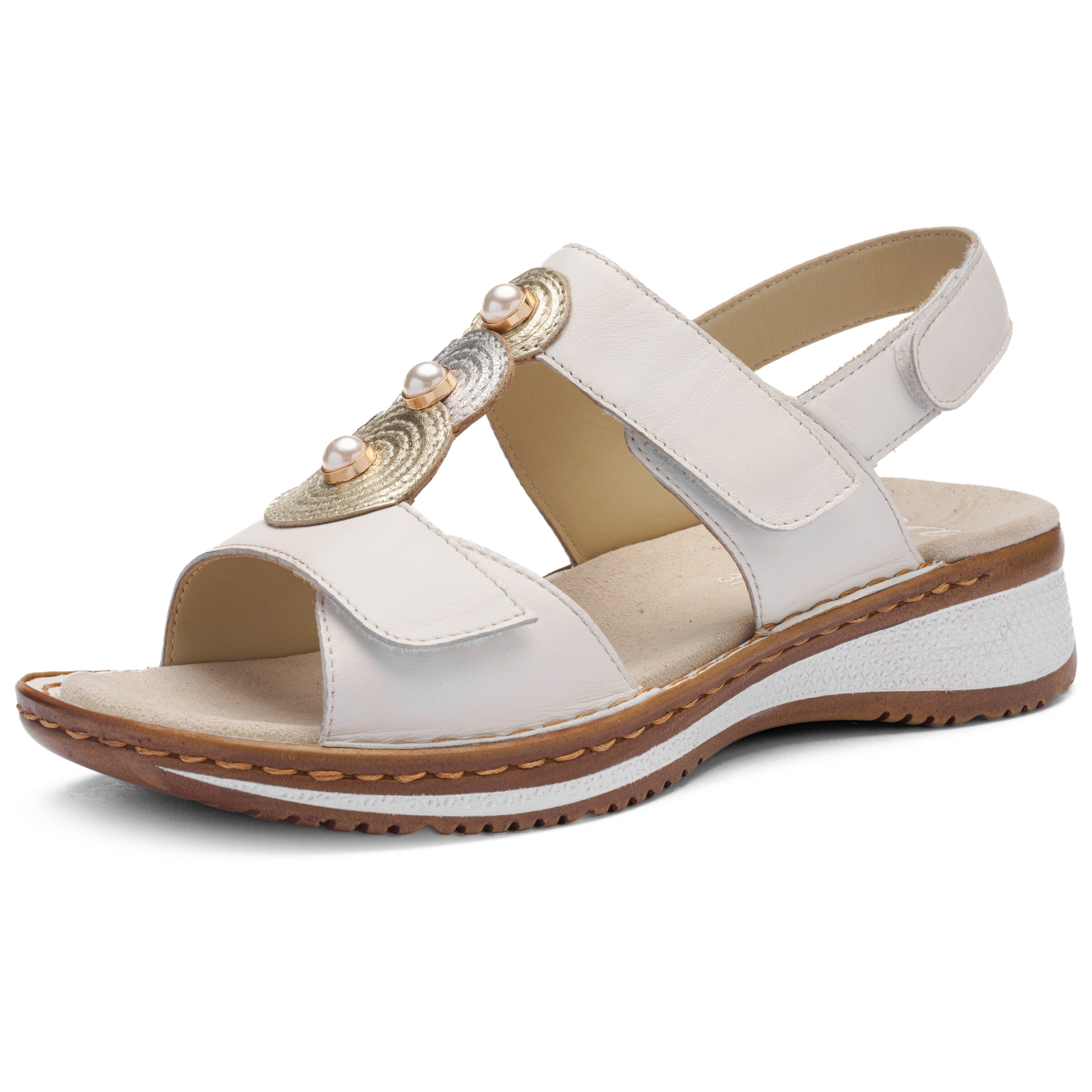 ARA Strap Sandals in White: front