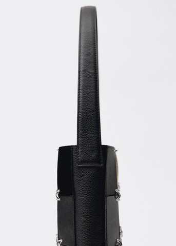 MANGO Shoulder Bag 'Min Patch' in Black