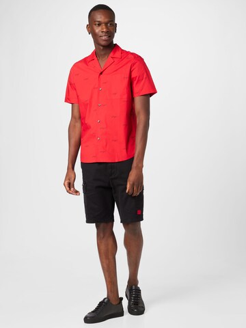 HUGO Red - Regular Fit Camisa 'Ellino' em vermelho