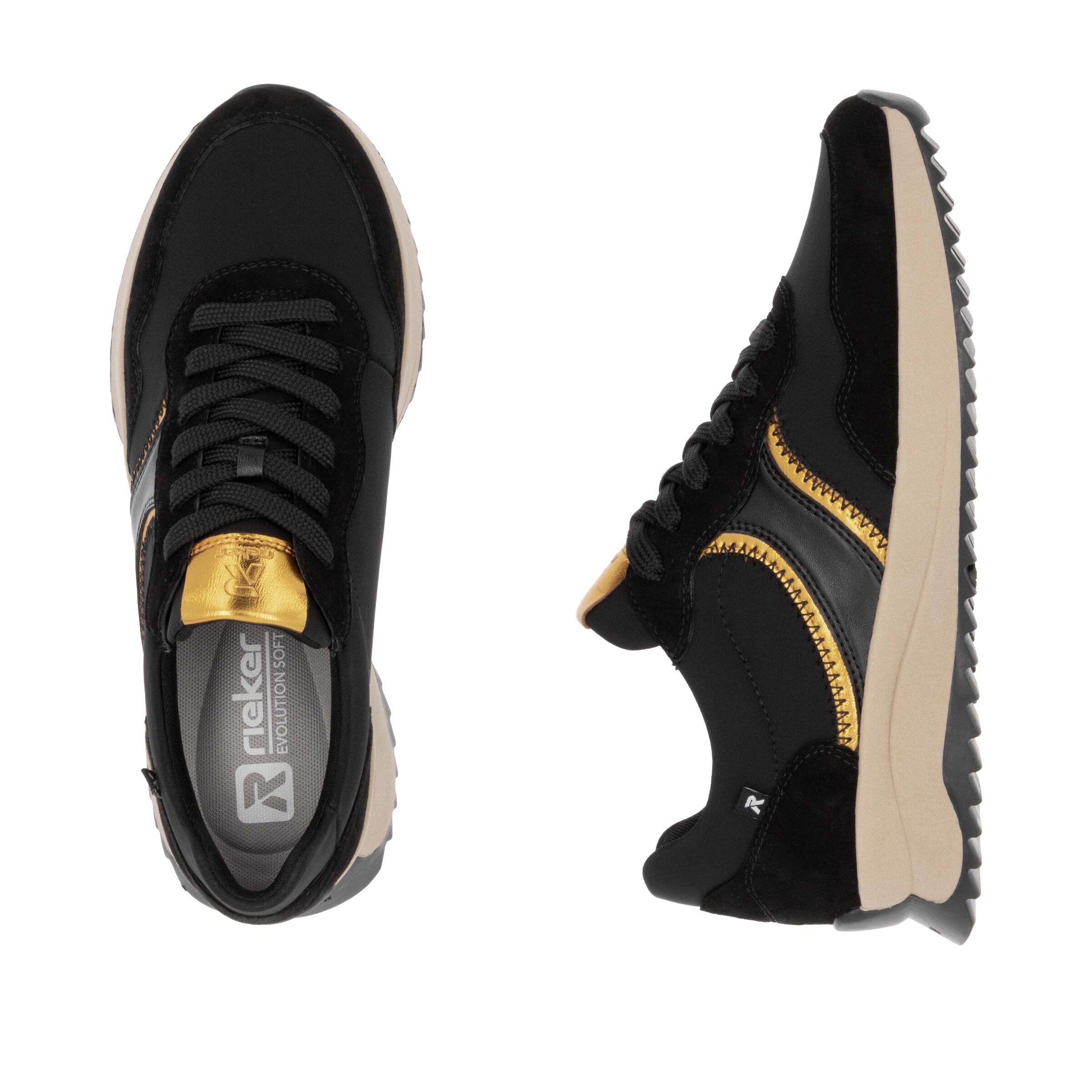 Baskets basses ' W1302 ' Rieker Sport en noir